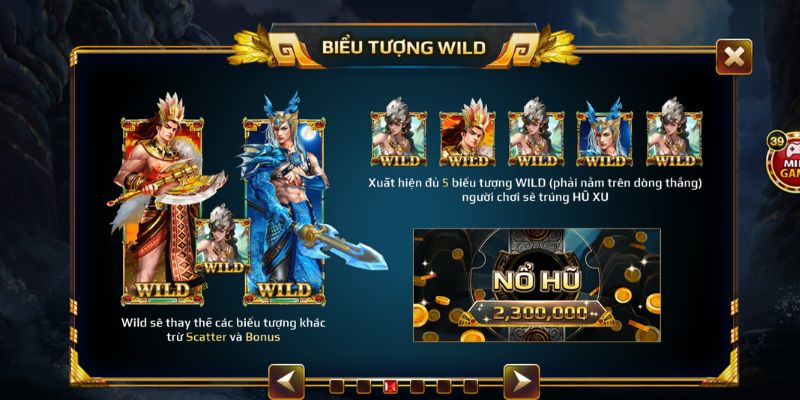 Chức năng biểu tượng Wild trong nổ hũ Sơn Tinh Thủy Tinh
