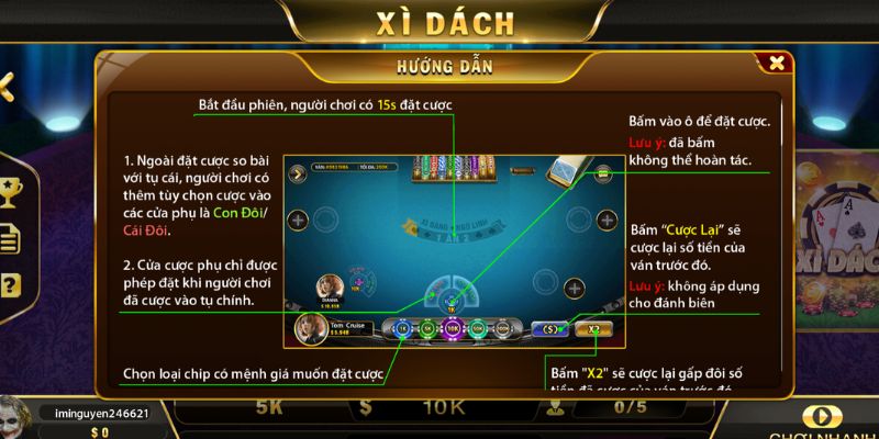 Xì Dách V9Bet – Game bài đổi thưởng cực vui, cực mê 2 Hướng dẫn sử dụng các nút chức năng trên bàn chơi xì dách